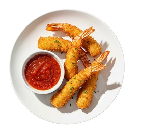 S3. (4pcs) Breaded Torpedo Prawns With Chilli Dip 