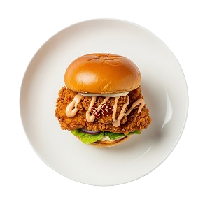 B1. Scottish Korean Fried Chicken Burger With Salad 