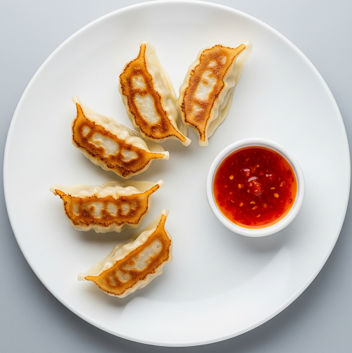 S12. (5pcs) Chicken Gyoza With Chilli Dip 